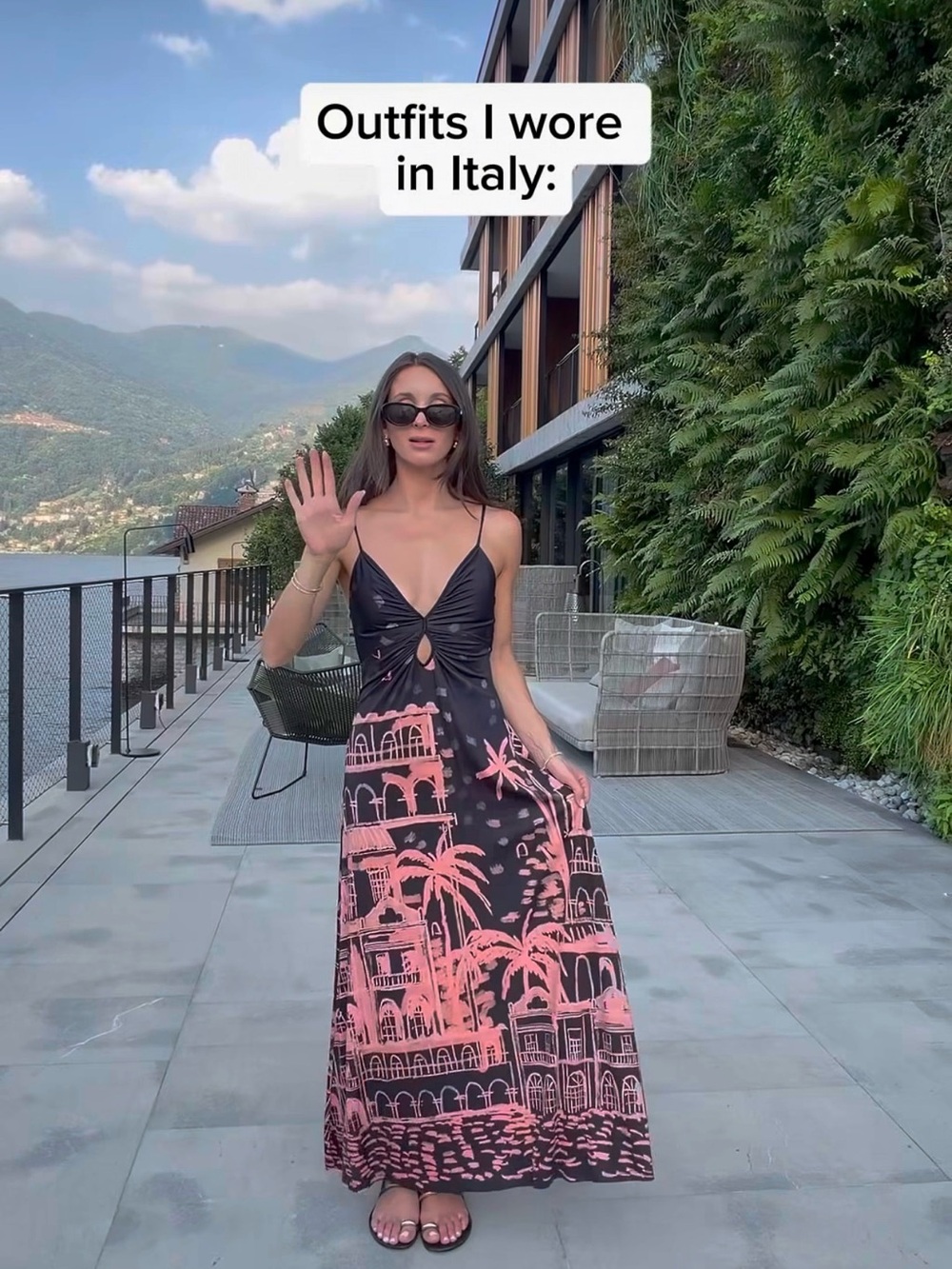 Johanna Ortiz Black and Pink Nuestra Tierra Printed Maxi Dress - Picture 1 of 9